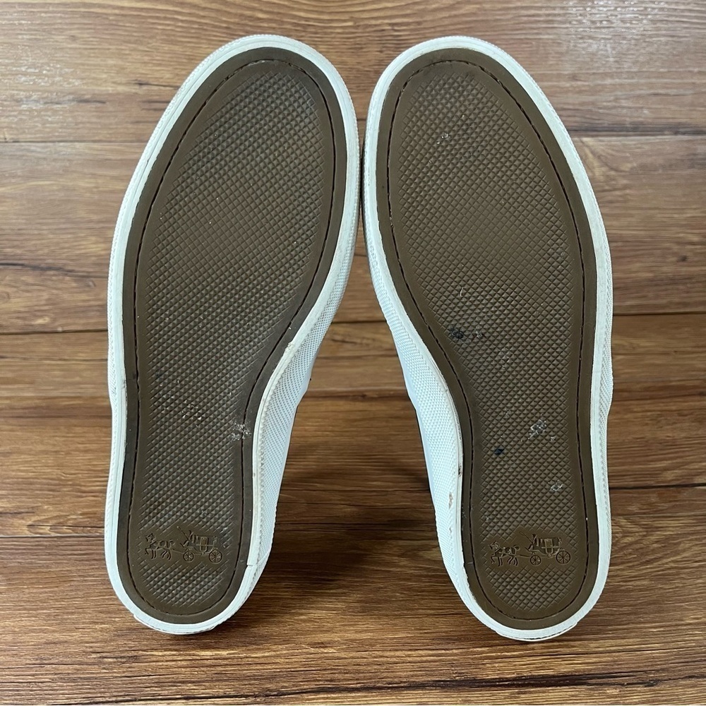 Coach Chrissy Rivets Black Leather‎ Studded Slip-On Sneakers Women’s Size 6.5 - Picture 8 of 11